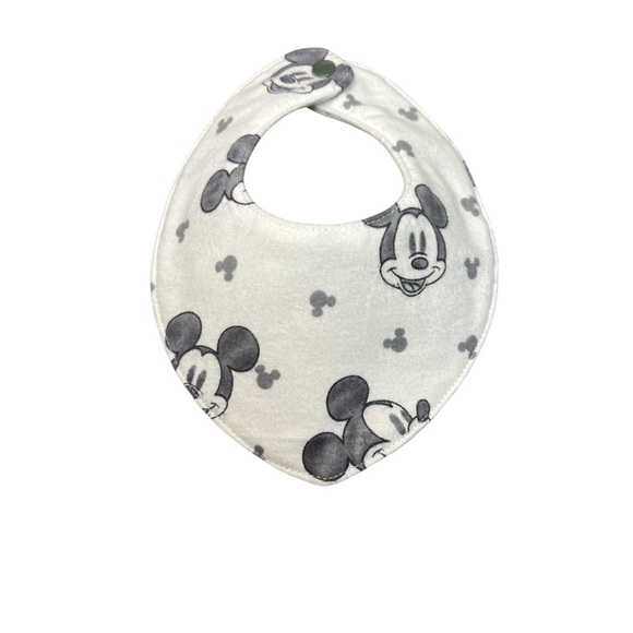 Disney Other - Hand Crafted Newborn Bandana Bib Disney Mickey Mouse Kids Bandana Bib Gray